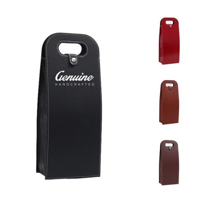 2 Bottle Leather Wine Tote Bag