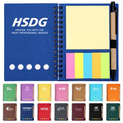 Spiral Notebook With Pen And sticky Notes