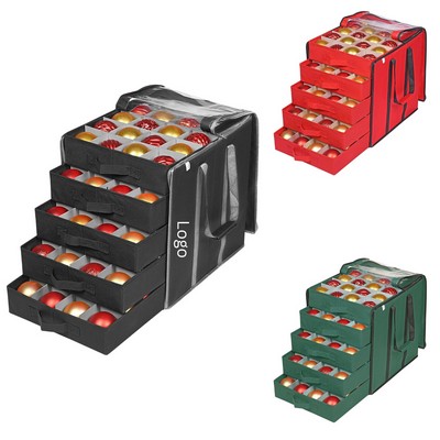 5-Tray Holiday Ornament Storage Chest With View Window