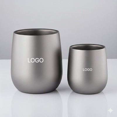 Outdoor Titanium Double Layer Cup Heat Resistant Camping Coffee Mug Egg Shaped Mug 120-240ml