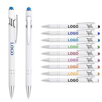 2-in-1 Stylus Retractable Ballpoint Metal Pen for Touch Screen