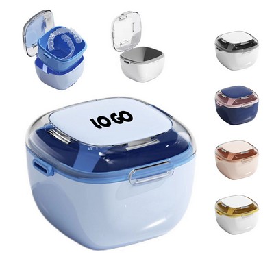 Denture Cleaning Box Dustproof Dentures Bath Cup For Home