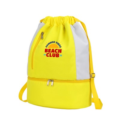 8 Can Nylon Drawstring Cooler Backpack