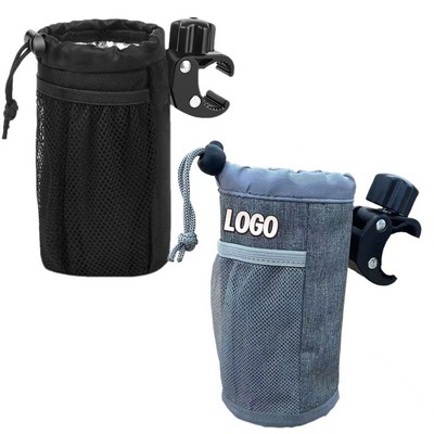 Insulated Stroller Bottle Holder with Clip Waterproof Travel Bag with Mesh Pockets