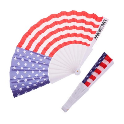 USA Patriotic Folding Handheld Fan