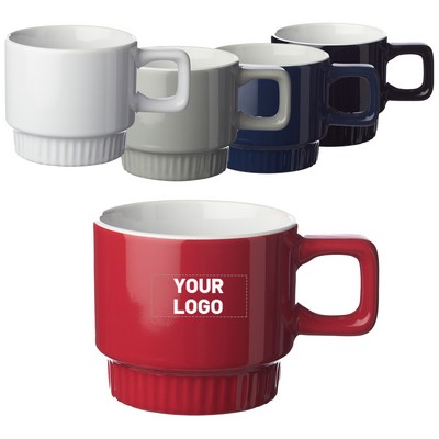 Square Handle Stackable Ceramic Mug, 10 oz.