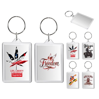 2.3"x1.3" Custom Full Color Acrylic Photo Frame Keychain