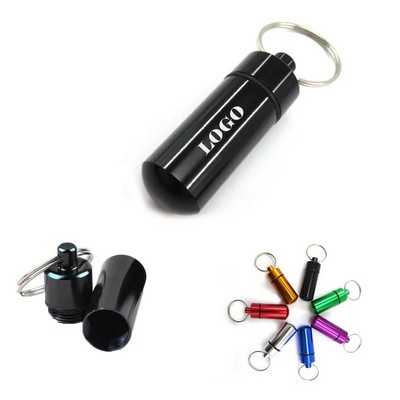 Waterproof Aluminum Pill Case Keychain