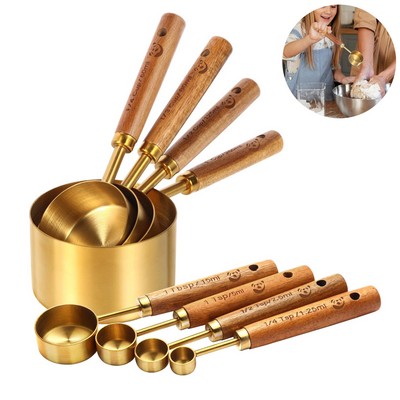 Coffee Measuring Scoop Stainless Steel Wood Handle Scoop Kit