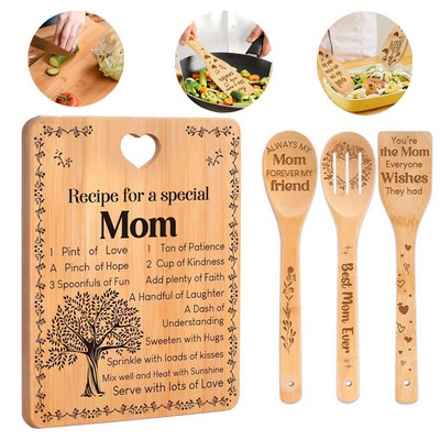 Eco-friendly Bamboo Cooking Board Set Mom Gift