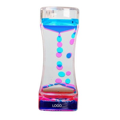 Dynamic Dual-Color Liquid Oil Hourglass Timer Anti-Stress Acrylic Creative Gift Ornament