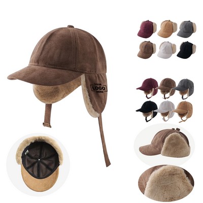 Suede Lined Ear Warming Baseball Cap