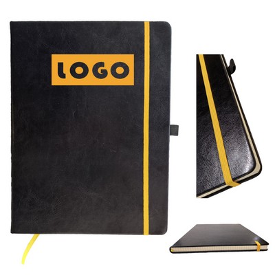 A4 Premium PU Leather Notebook with Closure Strap