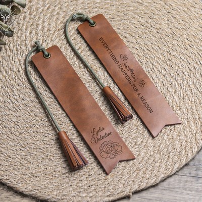 PU Leather Tassel Bookmark