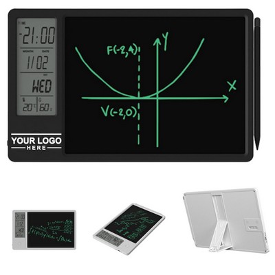 Erasable LCD Writing Tablet with Stylus & Digital Clock