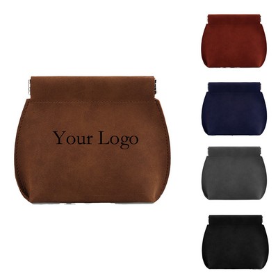 Leather Automatic Closure Storage Bag