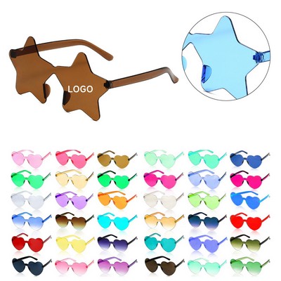 Star Shaped Rimless Sunglasses for Traveling