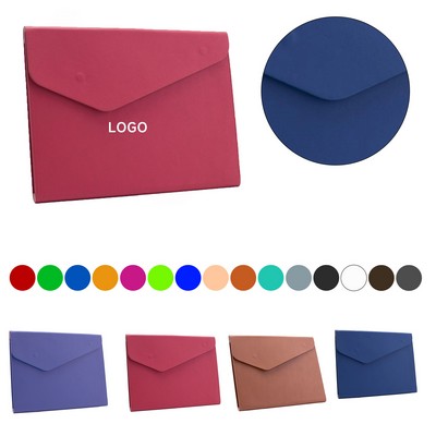 PU Leather A4 File Folder w/Invisible Magnetic Closure