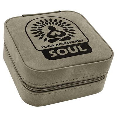 Leatherette Travel Jewelry Box with Black Lining