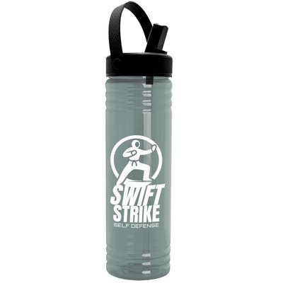 Garyline® Slim Fit RPET Bottle with Flip-Straw, Swivel-Handle Lid - 24 oz.