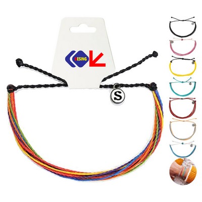 Adjustable Woven Letter Bracelet