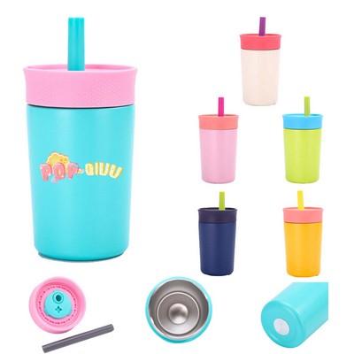 12oz Insulated Stainless Steel Tumbler with Flexible Straw