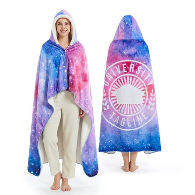Custom Sublimation Hooded Sherpa Blanket – 50" X 60"