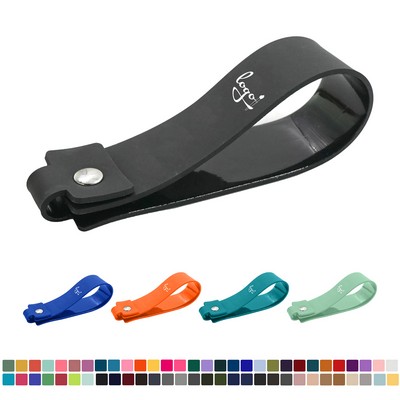 Flexible Portable Soft Wide Silicone Wristband Keychain Strap Loop with Epoxy Dome Raised Print Logo