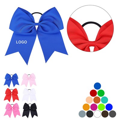Large 8" Elastic Bow Cheer Hair Tie
