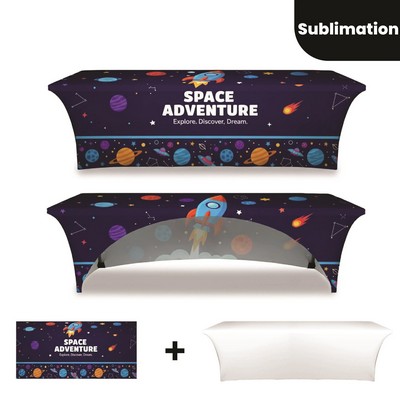 Dye Sublimated Open Back Stretch Table Cover
