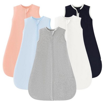 Cotton Newborn Baby Sleep Sacks Sleeveless Sleeping Bag W/Zipper Closure