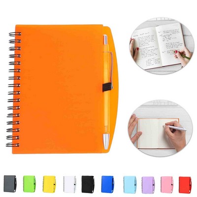 MOQ 10pcs Neon Spiral Notebook And Pen Set