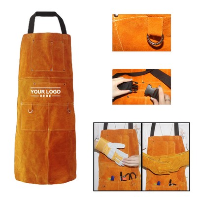 Heavy-Duty Leather Work Apron