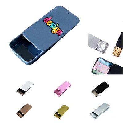 Slide Top Small Tin Box