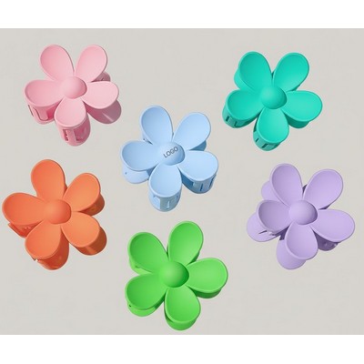 Sweet Candy-Colored Flower Hair Claw Vibrant Summer Floral Hair Clip Pastel Matte Large Grip