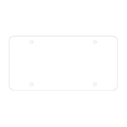 .023" Thick Plastic Stock License/Car Plate