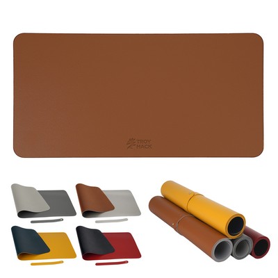Two-Tone Large Leather Mouse Pad For Desk