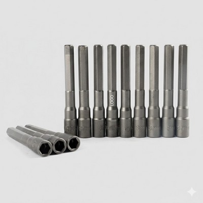 8mm Impact Magnetic Nut Setter Industrial Grade S2 Steel Hex Shank Driver Bit Professional Socket