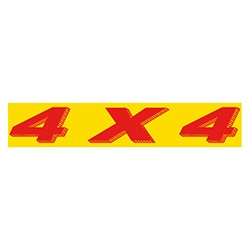 "4 X 4" Red/Yellow Rectangle Slogan Vinyl Sticker
