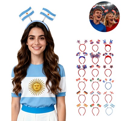 Custom Headband Hair Accessories Flag World Cup Cheering