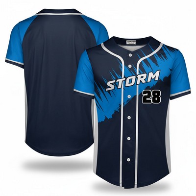 Custom Dye Sublimated Full Button Baseball Jersey