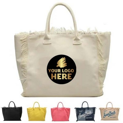 Bohemian Fringe Canvas Tote