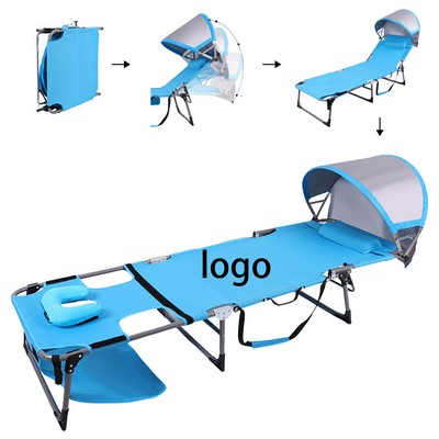 2-In-1 Foldable Camping Bed With Sunshade