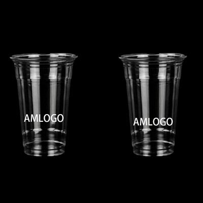 Transparent Disposable Cups with Secure Lids and Drinking Straws