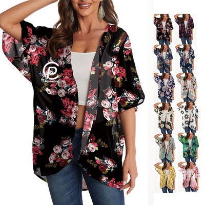Women's Print Loose Cover Up Cardigan