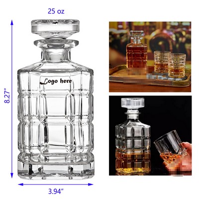 25 oz Whiskey Decanter With Glass Stopper