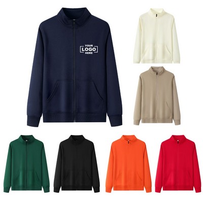 Casual Full Zip Hooded Sweatshirt