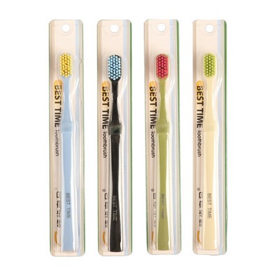 Soft Bristle Disposable Toothbrush with Plastic Handle, for Hotel & Travel Use