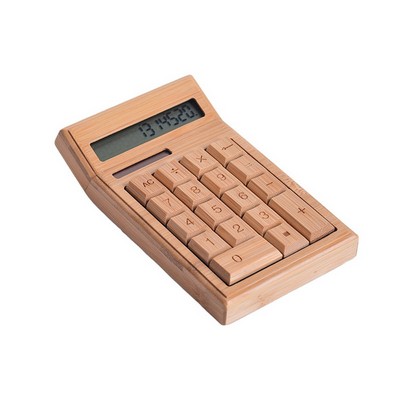 Natural Bamboo Wooden Solar Calculator
