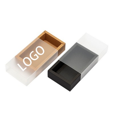 Custom Transparent Frosted PVC Drawer Kraft Paper Gift Box